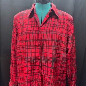 Liz Baker Red and Black Checkered Shirt